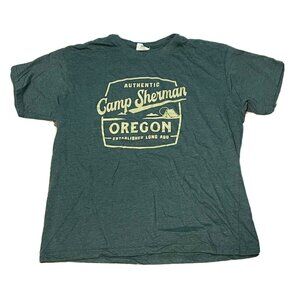 Camp Sherman Oregon shirt mens large short sleeve MV Sport 21459 green
